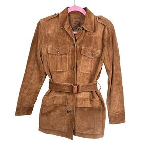 Vintage Ralph Lauren Suede Belted Safari Jacket